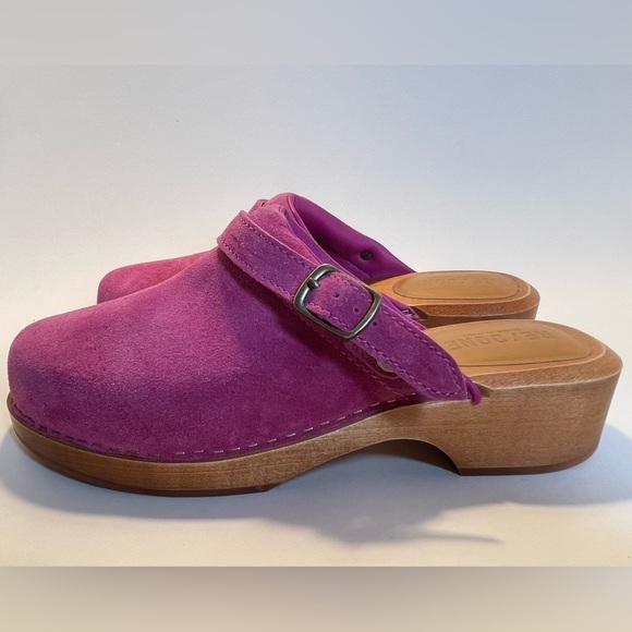 NWOT RE/DONE 70s Suede Platform Clogs in Magenta Pink Size 40 (US 9.5) - Picture 1 of 11
